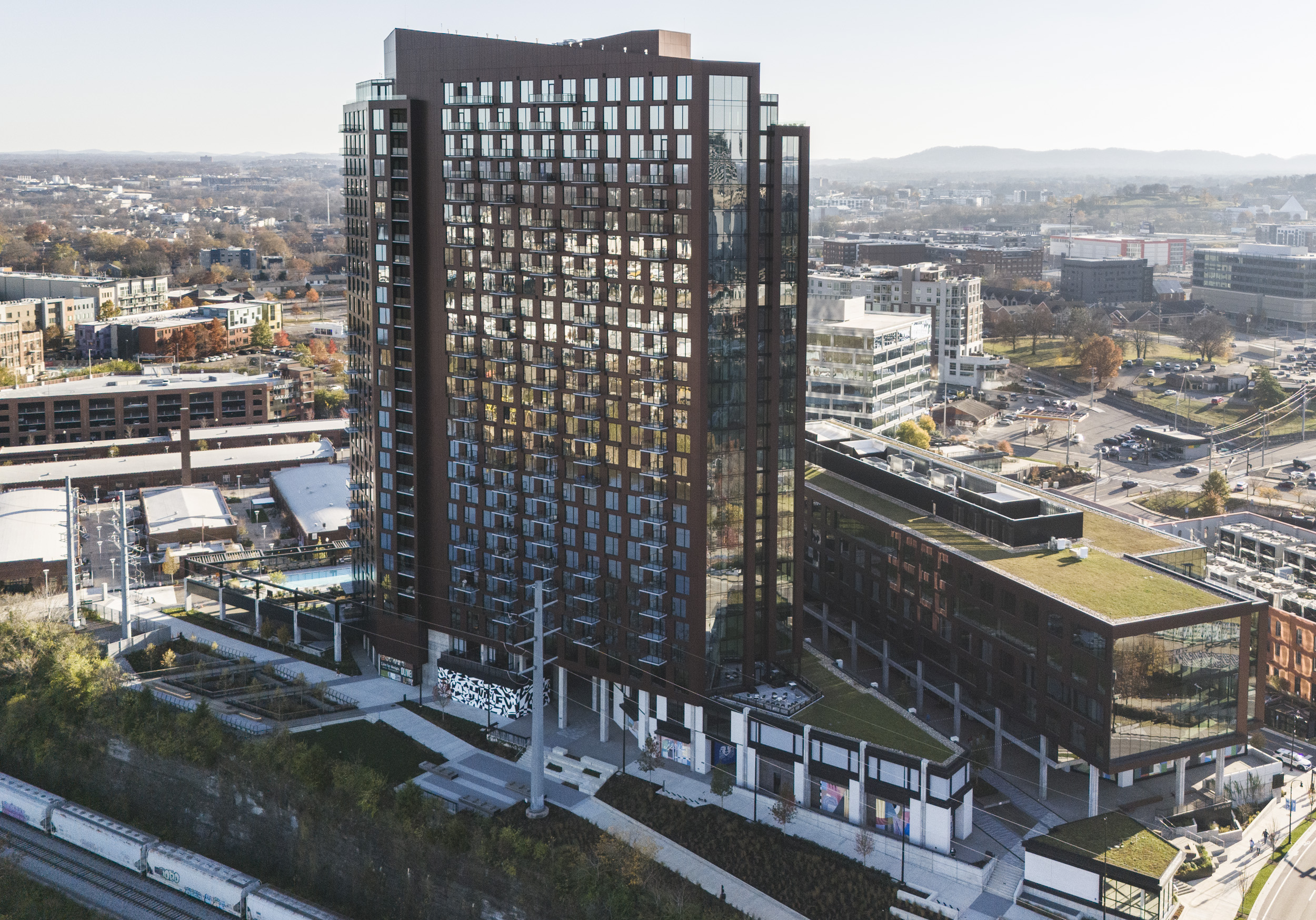 Aerial photo of the Peabody Union development